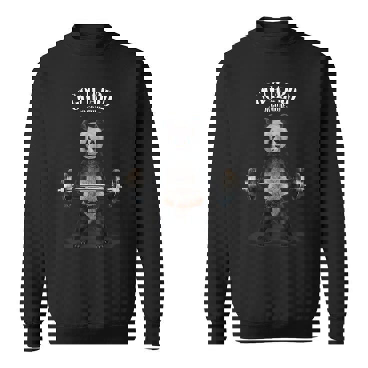 ウェイトリフティング 筋トレ バーベル やる気がないなら家に帰れ パンダ スウェットシャツ