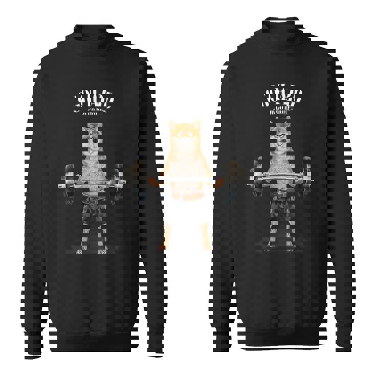 ウェイトリフティング 筋トレ バーベル やる気がないなら家に帰れ柴犬 しばいぬ 犬 スウェットシャツ