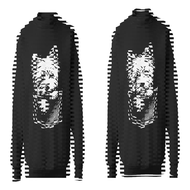 ウエスト ハイランド ホワイト テリア犬の覗くウェスティ デザイン スウェットシャツ