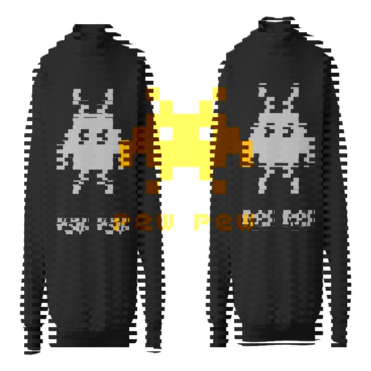 エイリアンインベーダーズピューピュースペース8ビットレトロビデオゲームギフト スウェットシャツ