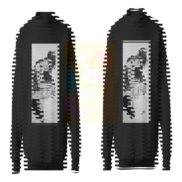 エゴン・シーレ作「膝を曲げた座る女」1917 スウェットシャツ