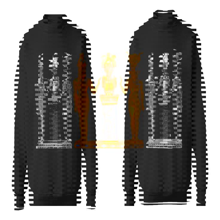 エジプト トリニティ ゴールデンホルス オシリスとイシスの像 スウェットシャツ