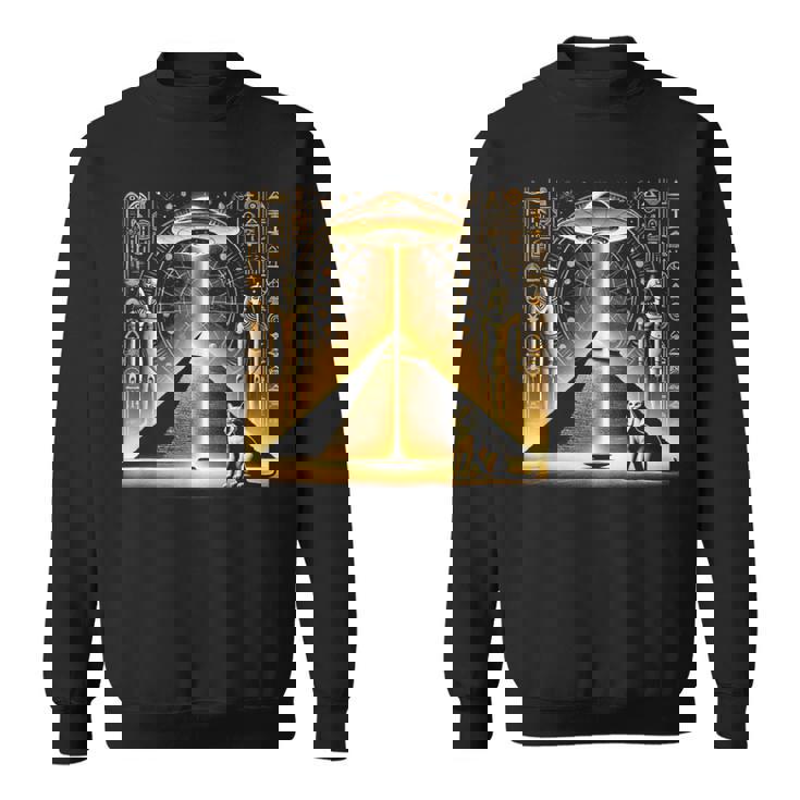 エジプトピラミッドufo猫と光エネルギー Egypt Ufo Pyramid Beam スウェットシャツ