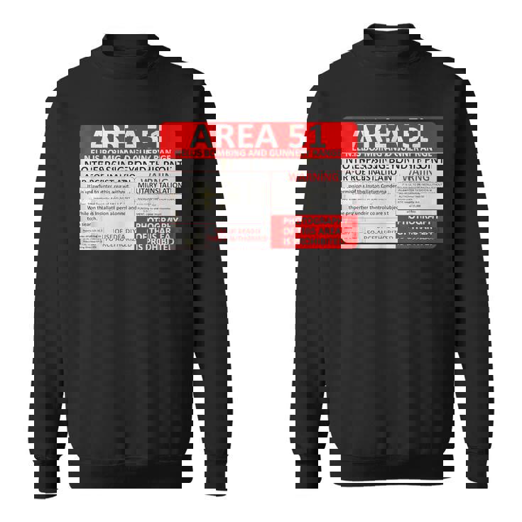 エリア51 フェイクミリタリーサイン スウェットシャツ