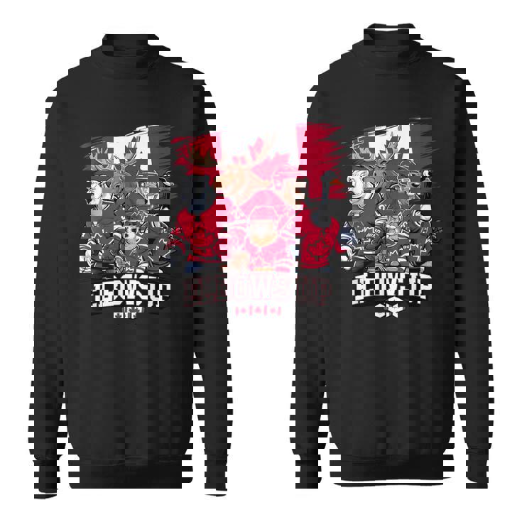 エルボーアップ カナダ カナディアン ビーバー ヘラジカ ホッケーチーム メープルリーフ スウェットシャツ