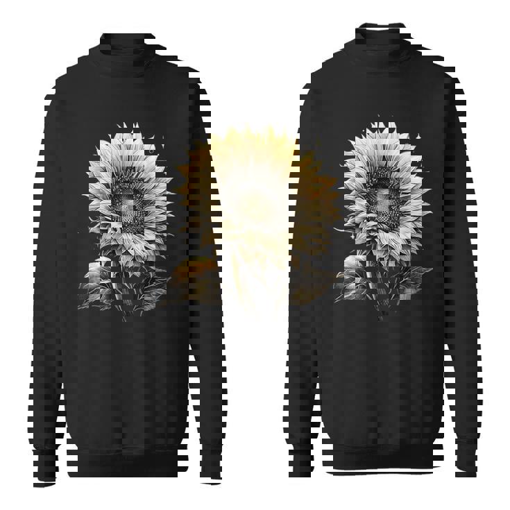 エレガントなビンテージひまわり植物芸術 スウェットシャツ