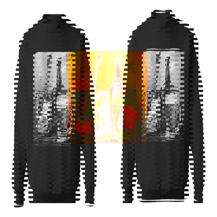 エレキギター好きのための酒とビールのロックギター スウェットシャツ