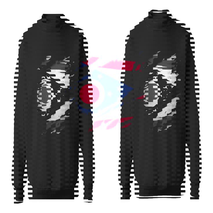 オハイオ州オハイオ州立大学 破れ加工 オハイオ州旗 スウェットシャツ