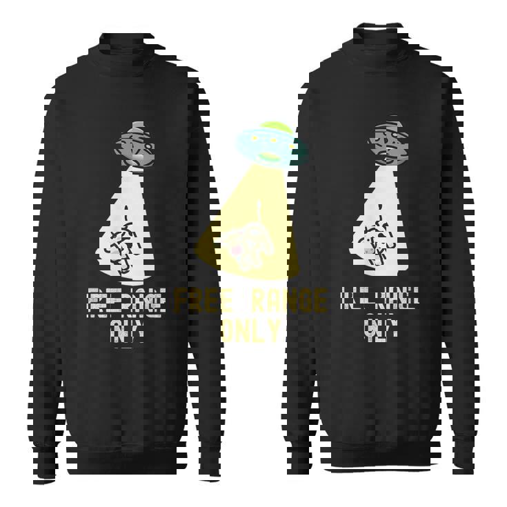 オーガニックフード 面白い Ufo エイリアン 誘拐牛 スウェットシャツ