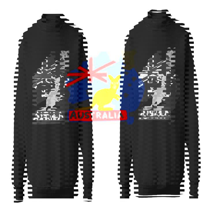 オーストラリア国旗マップ コンチネント カンガルー コアラ スウェットシャツ