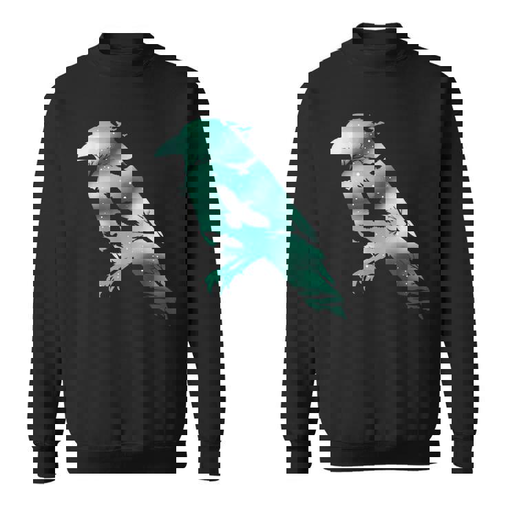 オーディンブラックカラスギフトバイキングレイヴンシルエット スウェットシャツ