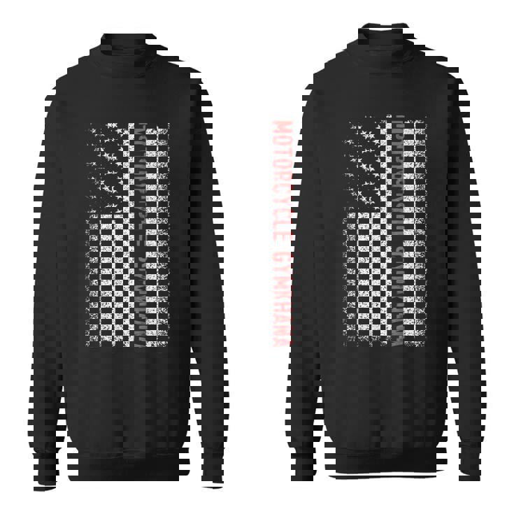 オートバイ ジムカーナ アメリカ国旗 7月4日 スウェットシャツ