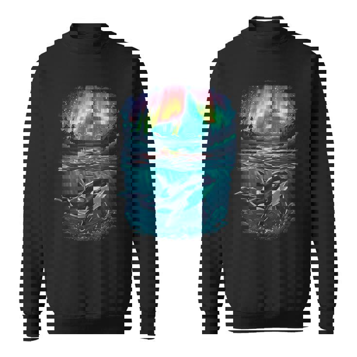 オーロラシャチが特徴のオルカ。 スウェットシャツ