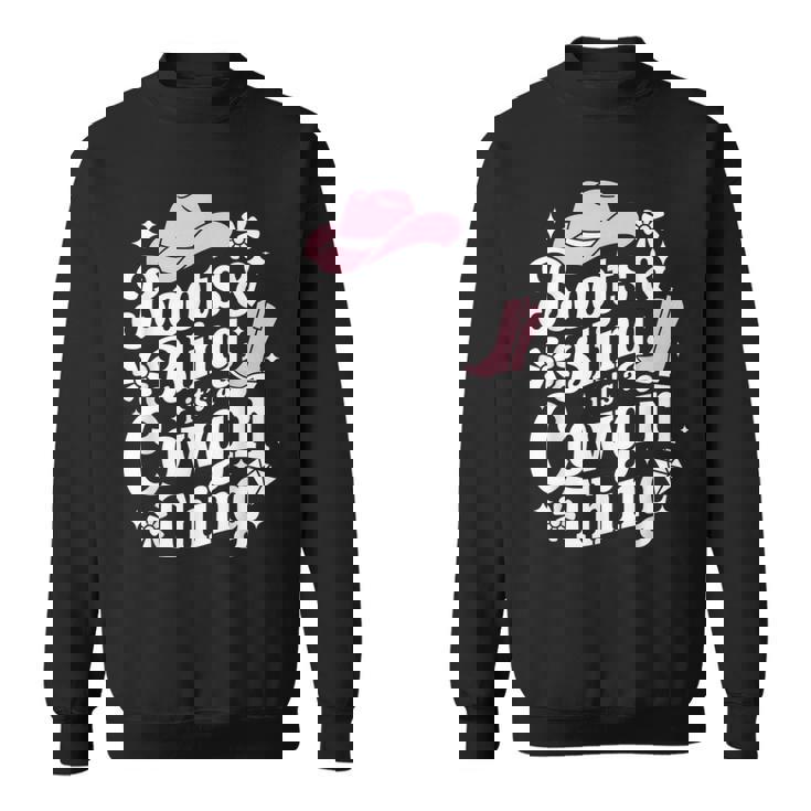 カウガールブーツ、キラキラ、カントリーミュージックギフト スウェットシャツ