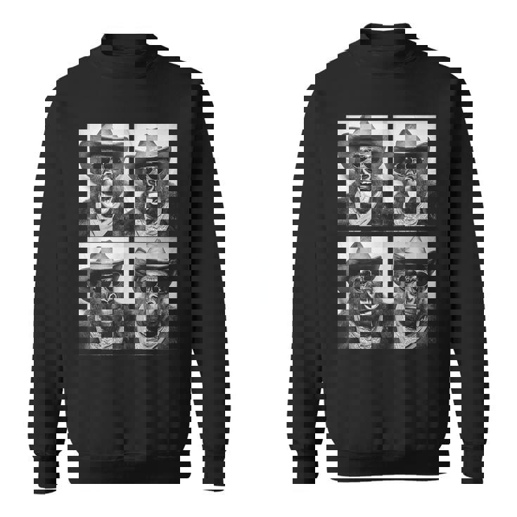 カウボーイ ゴリラ サングラス付き 動物 写真 ブース ウエスタン スウェットシャツ