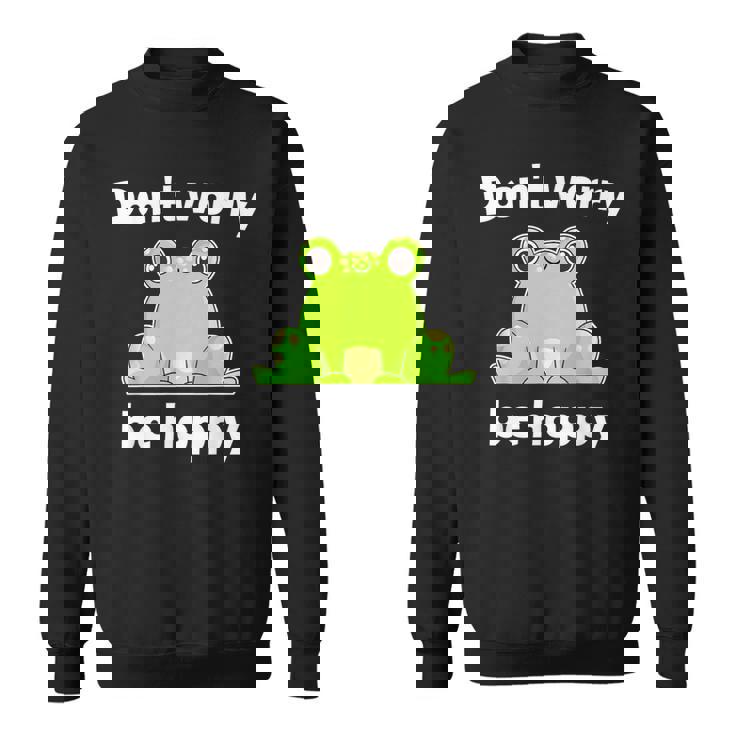 カエルのモチーフ面白いカエルのことわざは私にキスします Frog Motif Frogs Worry Hoppy スウェットシャツ