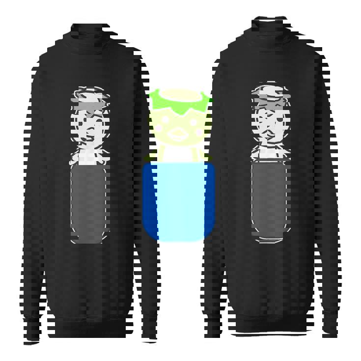 カッパ くん『いん・ざ・ぽけっと』河童【どうぶつフレンズ】きゅうり 妖怪 ゆるくて かわいい イラスト スウェットシャツ