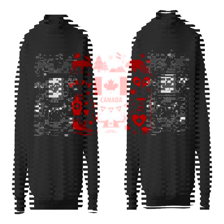 カナダ国旗tシャツ、カナダtシャツ、カナダ国旗、カナダ地図 スウェットシャツ