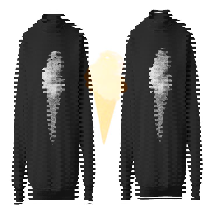 カピバラ アイスクリーム コーン おもしろ かわいい スウェットシャツ