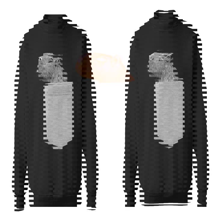 カピバラ フェイク ポケット カピバラ げっ歯類 げっ歯類 アニマル ノベルティ スウェットシャツ