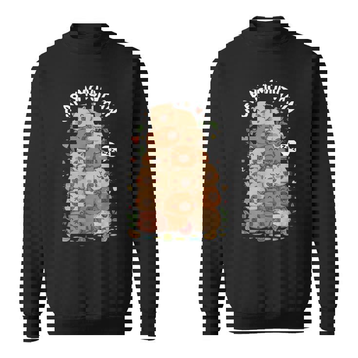 カピバラ山 かわいい 寝ているカピバラの恋人 スウェットシャツ