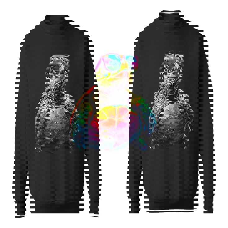 カメ カラフル Popart レインボー 爬虫類 かわいい亀 スウェットシャツ