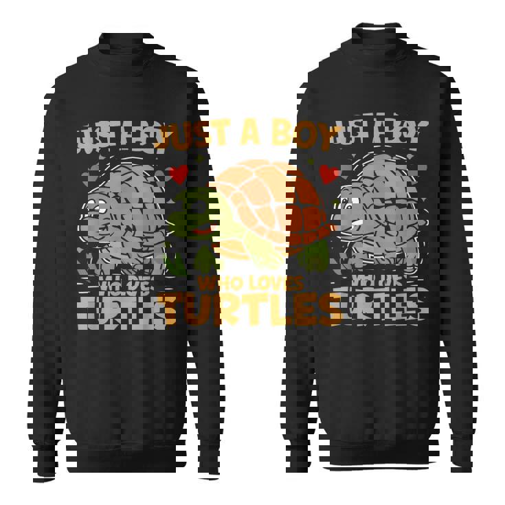 カメが大好きな少年 スウェットシャツ