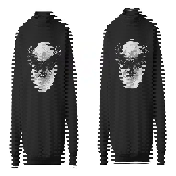 カラス アニマルプリント 動物好き カラス デザイン 動物 月 スウェットシャツ