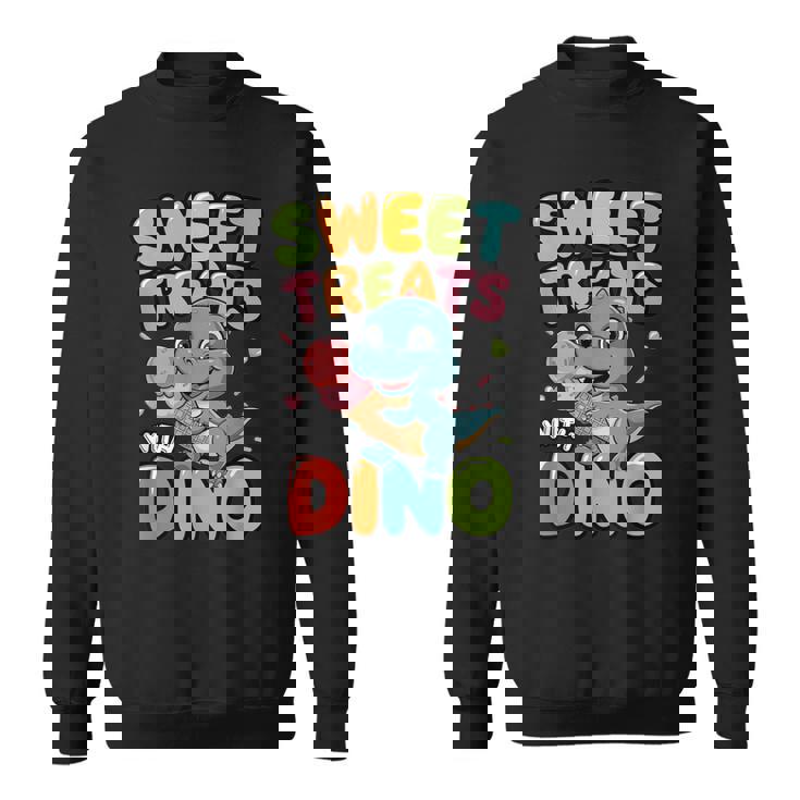 カラフル スイート おやつ 恐竜 かわいい 恐竜 デザート アイスクリーム スウェットシャツ