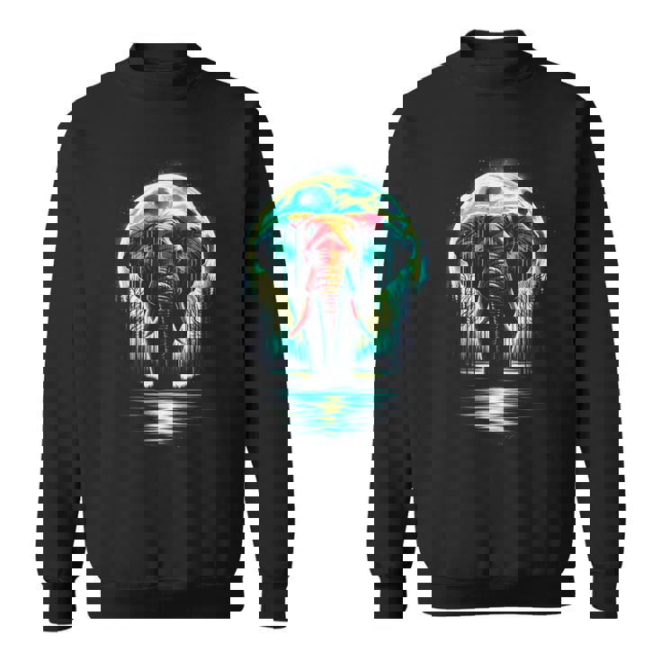 カラフル 象 精霊 動物 かっこいい イラスト アート スウェットシャツ