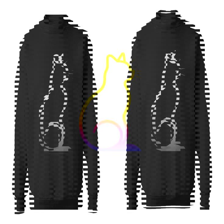 カラフルなかわいい猫 足 スウェットシャツ