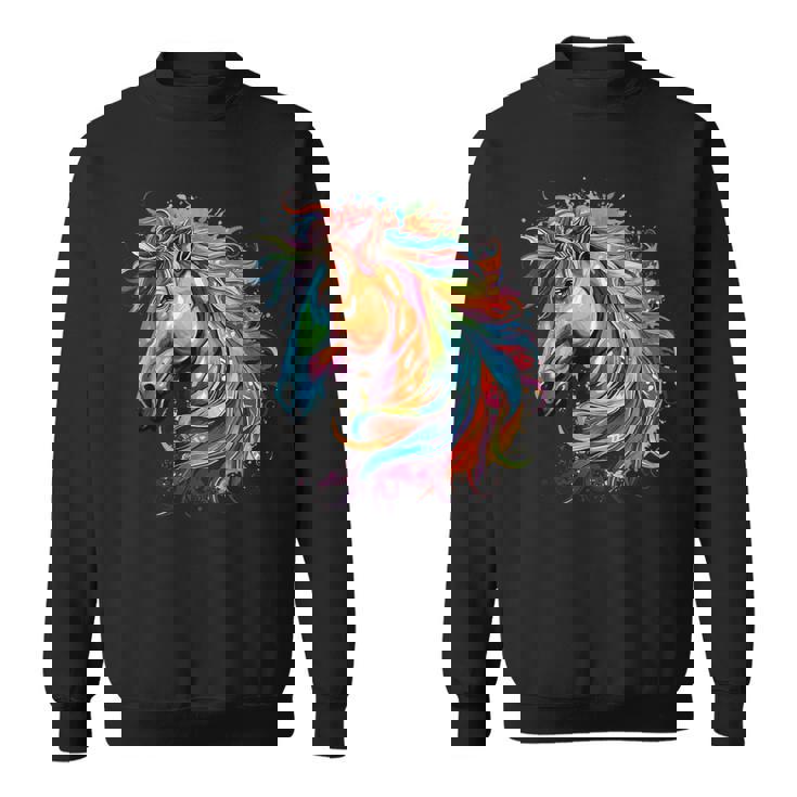 カラフルなアイルランドのドラフト馬愛好家スプラッシュアート スウェットシャツ