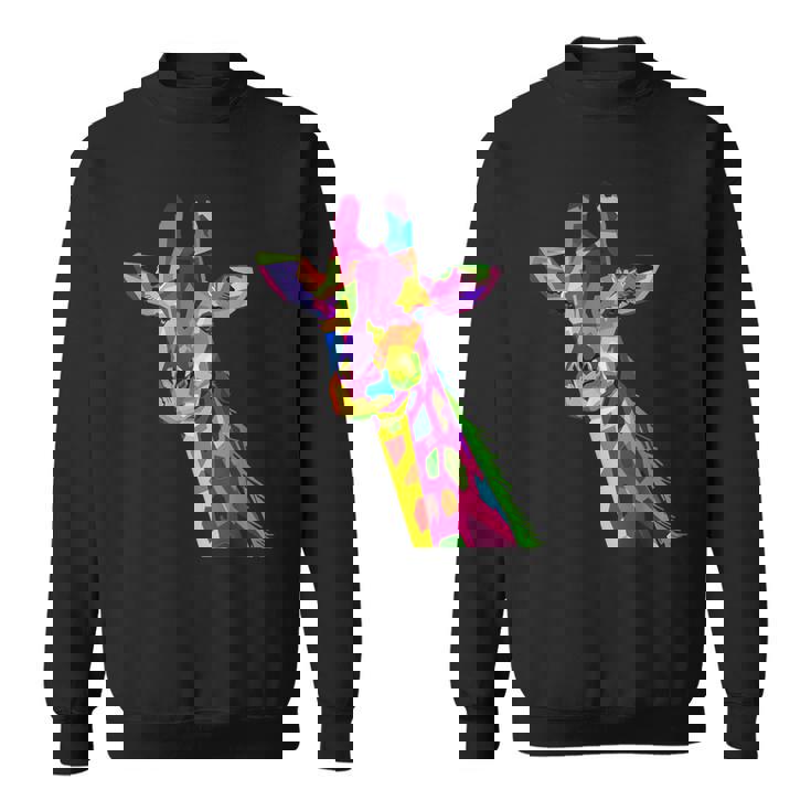 カラフルなキリン愛動物愛キリン スウェットシャツ