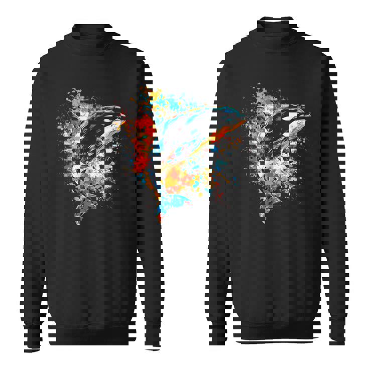 カラフルなシャチ スウェットシャツ