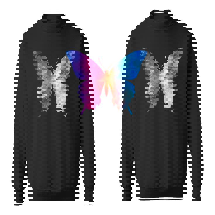 カラフルなシルエット抽象的な水彩蝶 スウェットシャツ