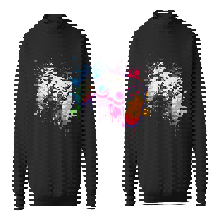 カラフルなビデオゲームコントローラー ジョイスティック コンソール スウェットシャツ