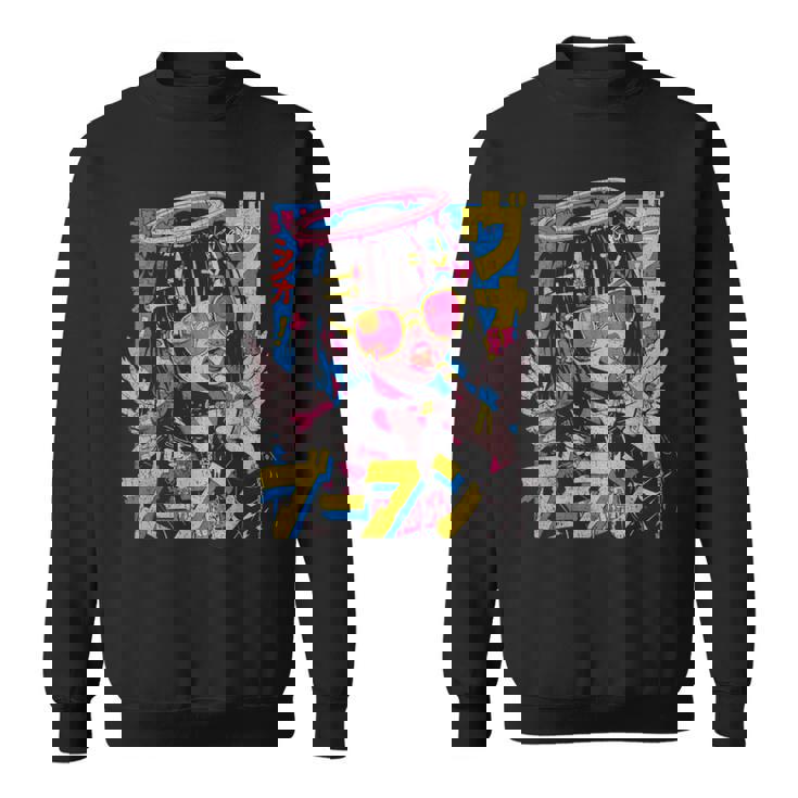 カワイイ ストリートウェア ヒップホップ Hip Hop サイバーパンク エンジェル テックウェア マンガ アニメ スウェットシャツ