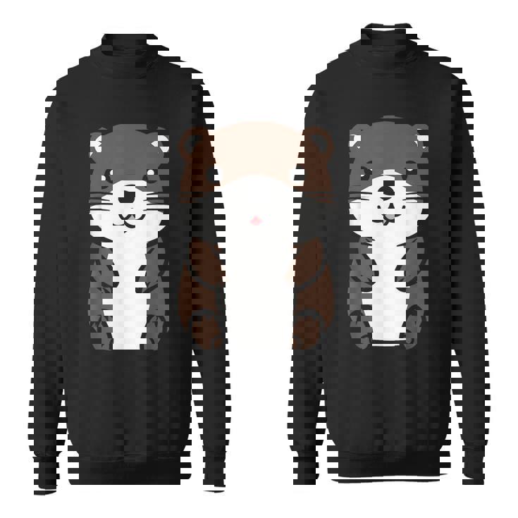 カワウソの赤ちゃん 動物 かわいい シンプルな小さなカワウソ スウェットシャツ