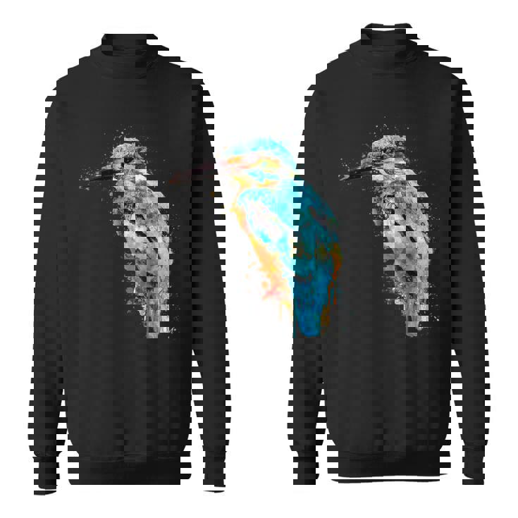 カワセミ 鳥 野生動物 動物 水彩 芸術的 ペインティング スウェットシャツ