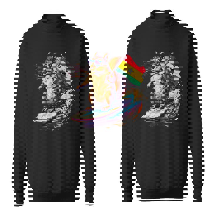 ガーナ プライド サーフィン リス ガーナのルーツ ガーナ国旗 スウェットシャツ