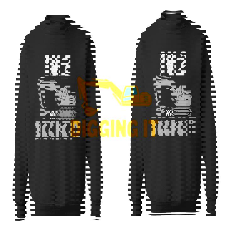 キッズ I'm 2 And Digging It 男の子向けのかわいいショベルデザイン スウェットシャツ