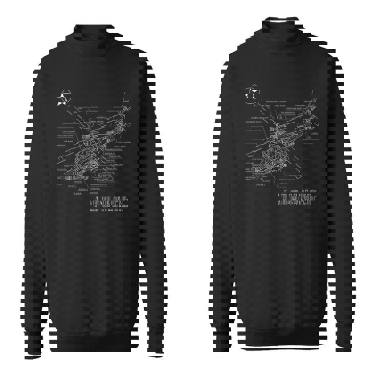 キッズ アメリカのah-64アパッチ・ロングボウ・アーミー・ヘリコプター スウェットシャツ