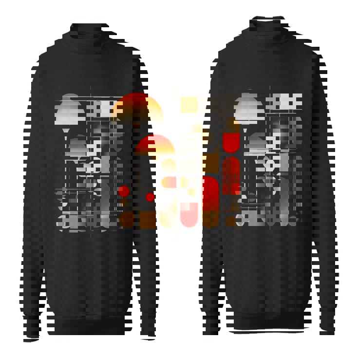 キノコ 幾何学 アート イラスト グラフィック キノコ スウェットシャツ