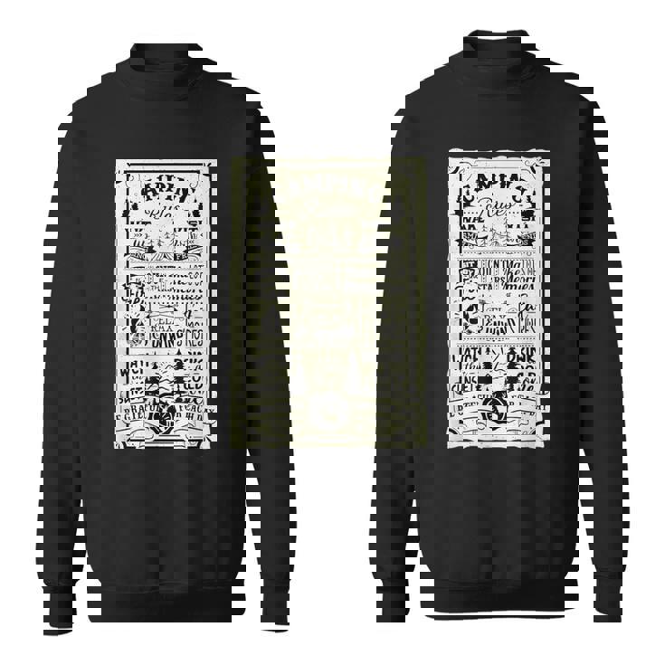 キャンピング ルール 遊び心たっぷりのヴィンテージ調デザイン おもしろ キャンプ スウェットシャツ