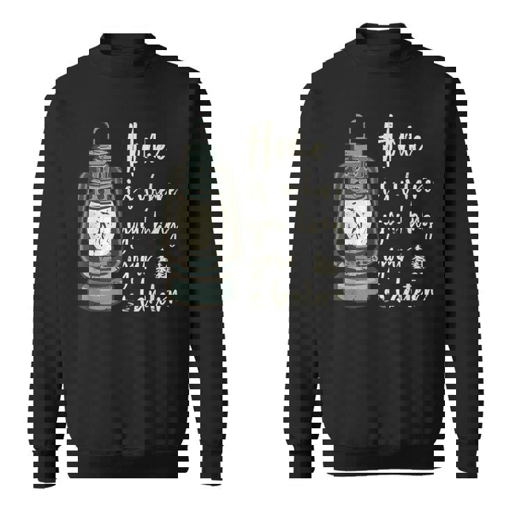 キャンプランタン 面白いキャンプ アウトドア用 ビンテージ スウェットシャツ