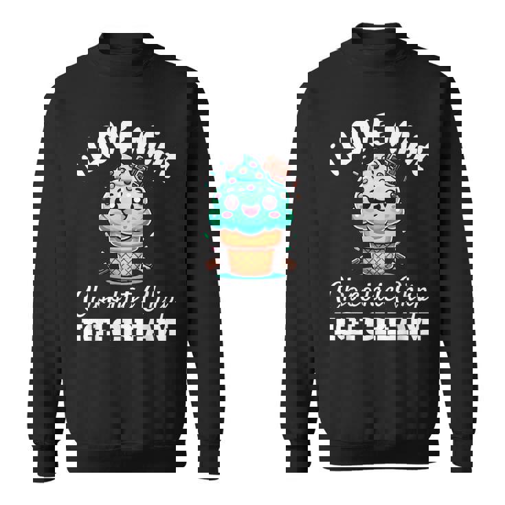 キュート アイラブミント チョコチップス アイスクリーム好き 夏 パーティー スウェットシャツ