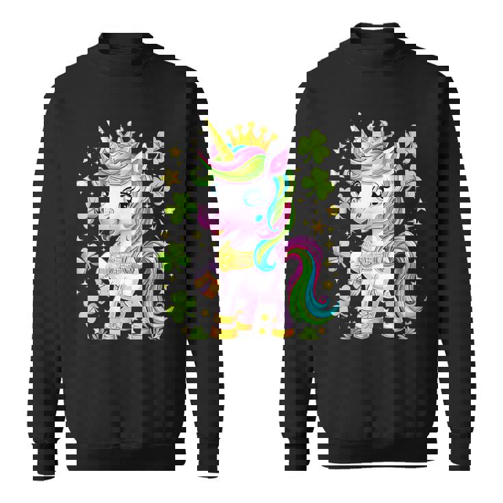 キュート レプリコーン ユニコーン シャムロック 聖パトリックデー ガールズ キッズ スウェットシャツ