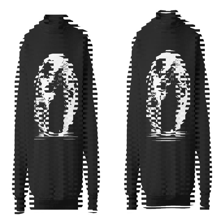 キュートで面白いチンチラが月に吠える スウェットシャツ