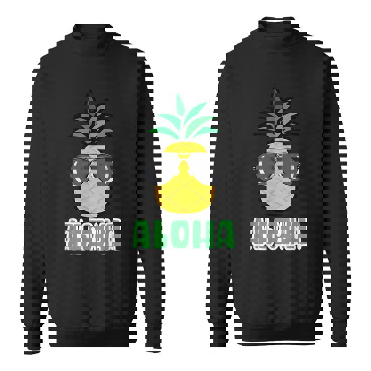 キュートなアロハパイナップルサングラス ハワイアンティキ スウェットシャツ