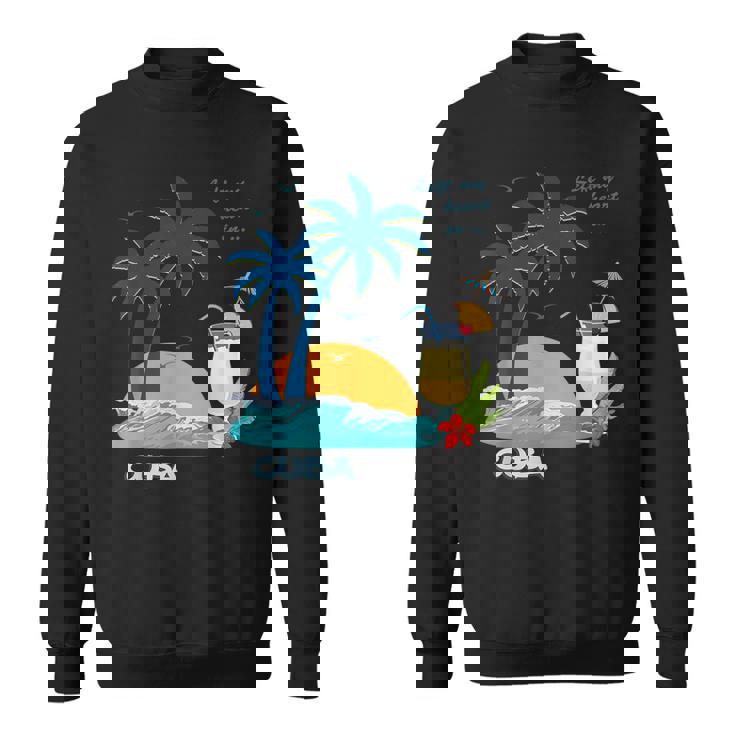 キューバ 熱帯の風景 ハバナ ギフト お土産 カリブ海 ヤシの木 冒険 スウェットシャツ